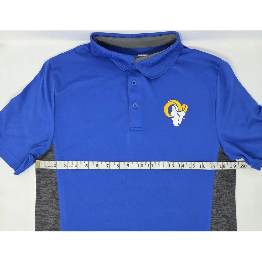 Los Angeles Rams Polo Shirt Men's Medium Blue NFL Team Apparel Short Sleeve